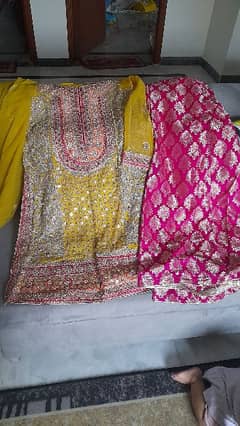 mehndi dress and brat dress one time used