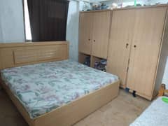 6*6 Bed and wardrobe without mattress