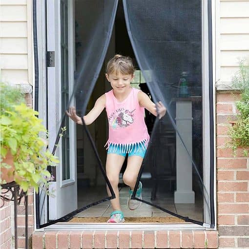 Magic Mesh Deluxe- Hands Free Magnetic Screen Door, Mesh Curtain Keep 2