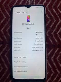 Samsung galaxy A03s 4Ram 64Gb memory only set with Cnic copy