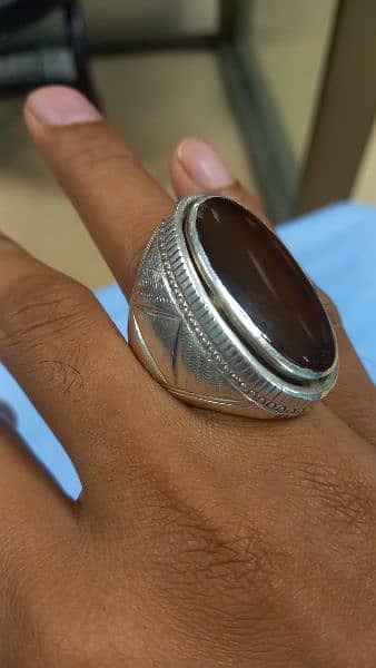 Aqeeq Yamani Real Heavy Ring 7