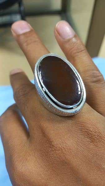 Aqeeq Yamani Real Heavy Ring 8