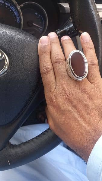 Aqeeq Yamani Real Heavy Ring 11