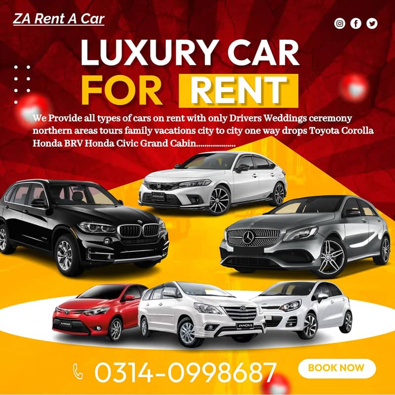 Rent A Car/Car With Driver/Honda/GLI/BRV/APV/V8/Audi/Collora/Parado/ 0