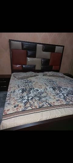 king size bed with out mattress n one side table