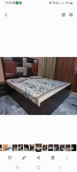 king size bed with mattress n one side table 5