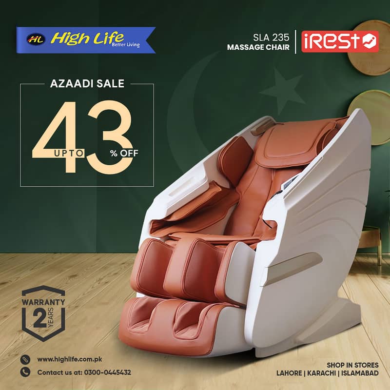 iREST MASSAGE CHAIR PAKISTAN, 4D World no. 1 Massage Chair High Life 6