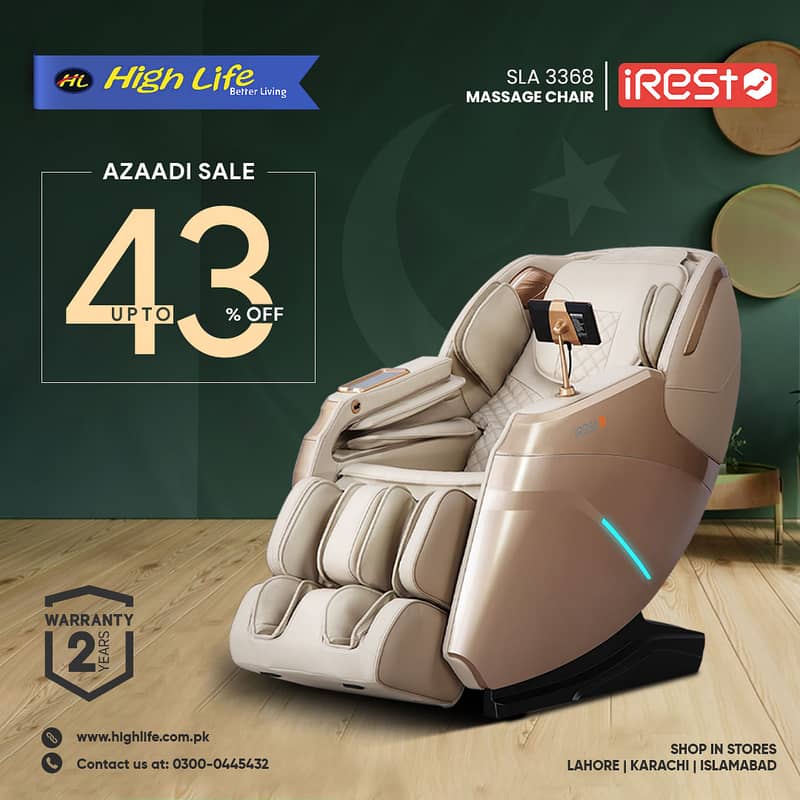 iREST MASSAGE CHAIR PAKISTAN, 4D World no. 1 Massage Chair High Life 5