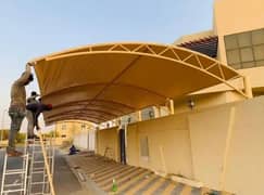 Heat Protection tensile fabric: car parking shade | az roofing