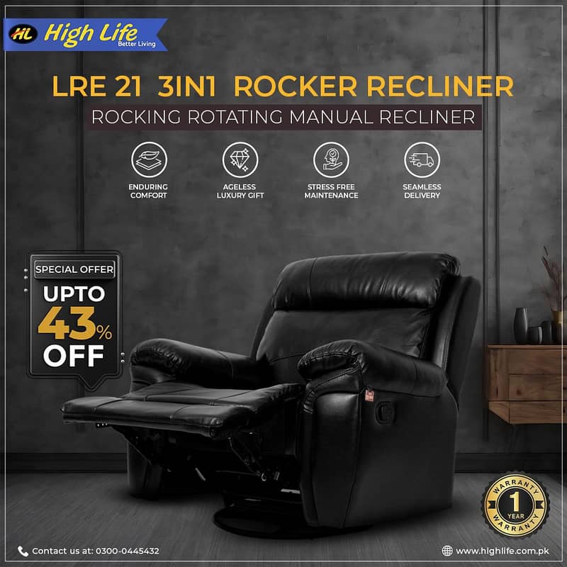 HIGH LIFE RECLINER SOFA|Pakistan’s Best Recliner Sofas|Massager Chair 1