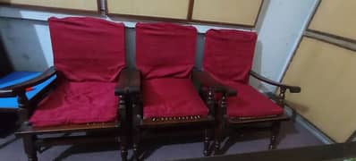 3 pure wooden chairs