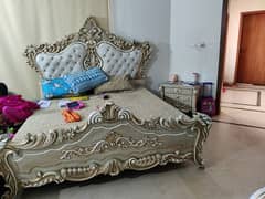 pure wodden deco paint king bed set for sale