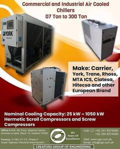 Commercial and Industrial Air Cooled Chillers Capacity Ranging: 07 Ton