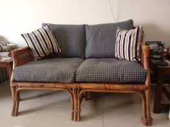 Double woven cane sofa