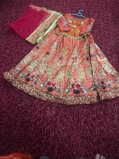 Beautiful wedding dress 3 piece lhanga katan silk