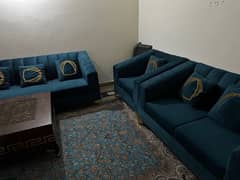 Designer Sofa Set With Turkish Carpet and Curtains