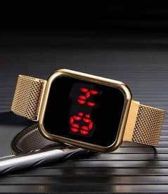 LED Display Digital Watch with magnetic strap