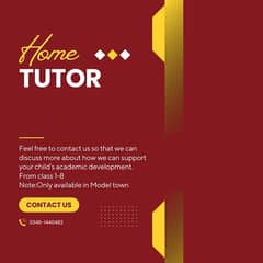 Home tutor available in model town