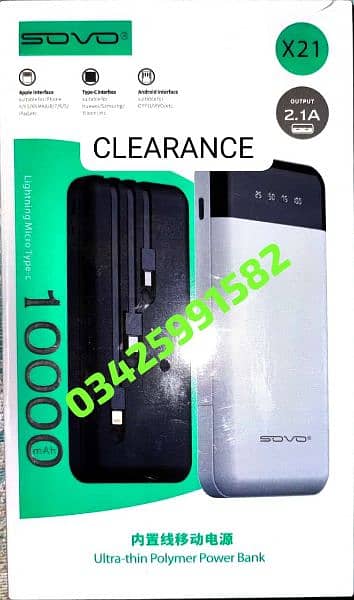 Fast Charge Sovo Power Banks 10000mah 1