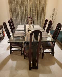 8 seater glass dining table for sale