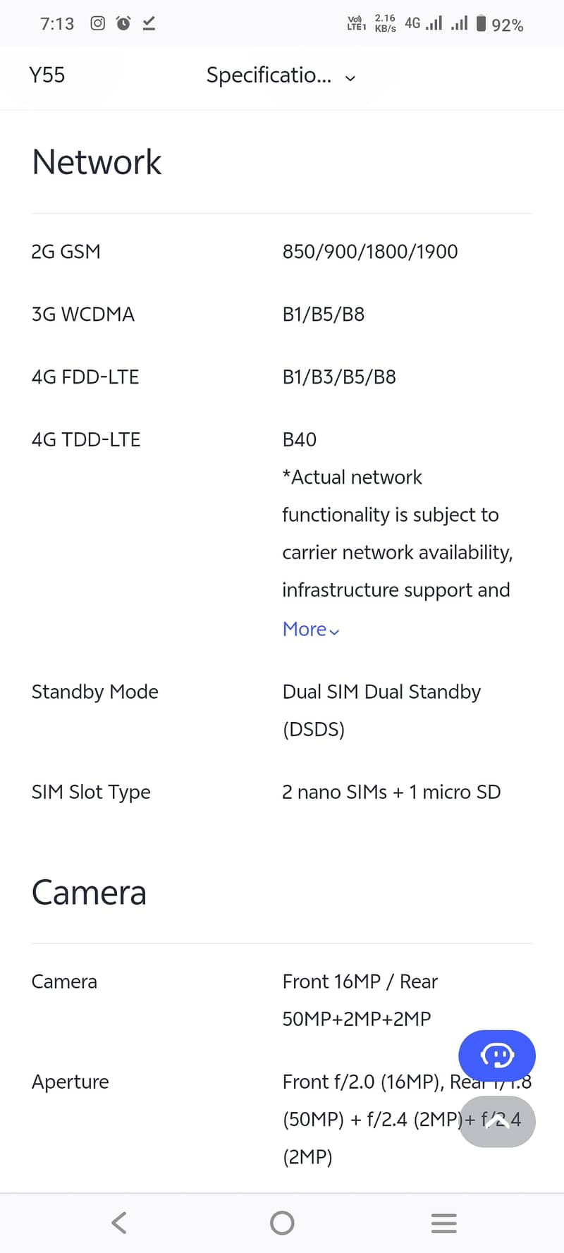 Vivo- y55 -8/128 5