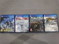 Days gone, evil within 2, horizon zero dawn, infamous second son