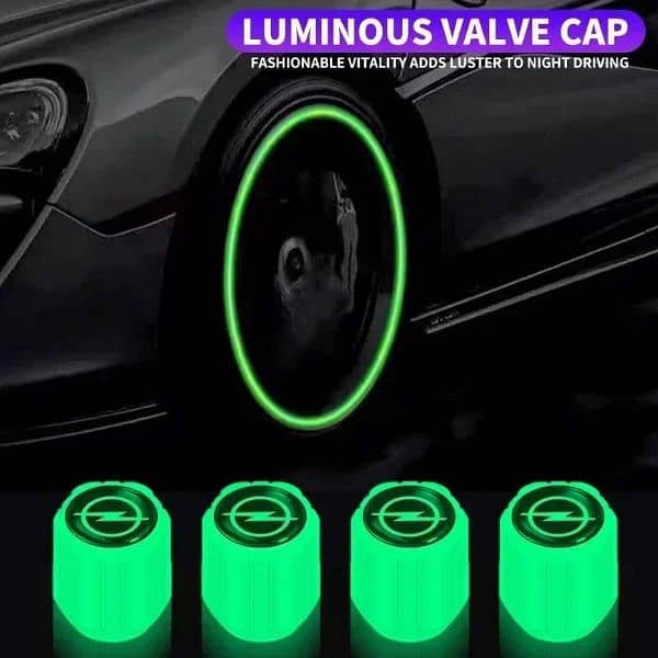 4 Pcs Luminous wheel Valve cap 1