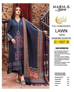 3pcs Women's Unstitched lawn embroidered suit