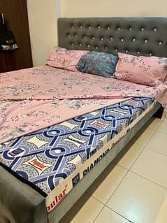 king size velvet bed set with mattress and dressing