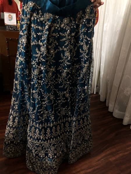 BEAUTIFUL PEACOCK BLUE BRIDAL LEHNGA 2