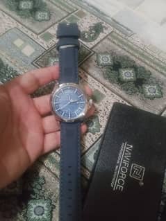 Naviforce Blue Dial Leather strapes watch for men