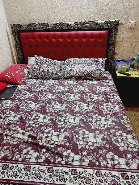 bed set with mattress,side tables, and dresser 0