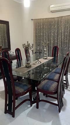 8 seater glass dining table for sale