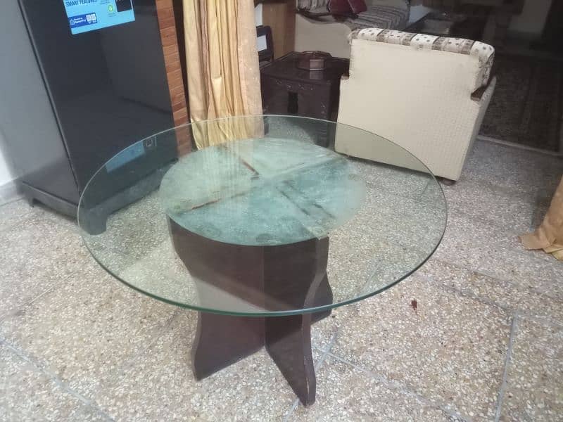 Stylish Round Glass Top 4 Person Dining Table 0