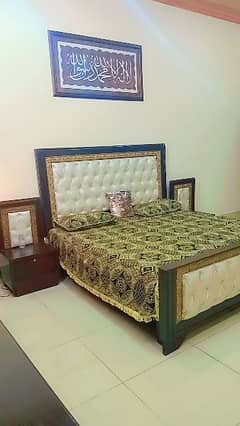 king size Double Bed with side tables n Dressing without mattress