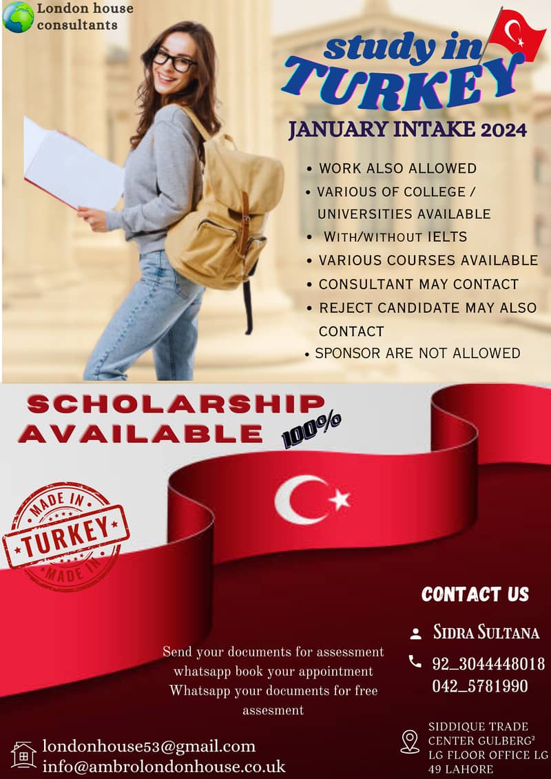 Study in Turkey 100 Percent Scholarship after one year you move europ 0