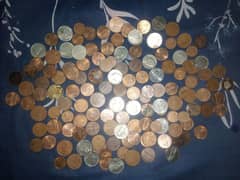 107 antique coins usd,aud,euro etc pennies