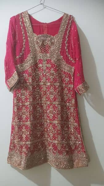 1 time used only . barat bridal lehnga. new condition. 14