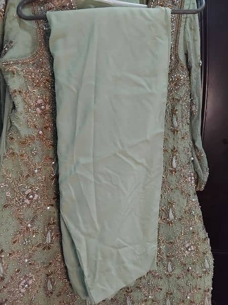 Full Embroidered Chiffon Pista green Maxi 6