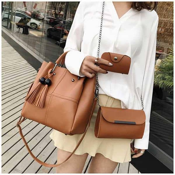 3 piece women pu leather bag 1