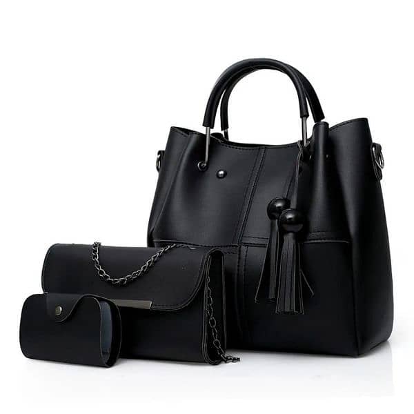 3 piece women pu leather bag 5