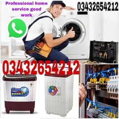 Electrician work home service automatic washing machine