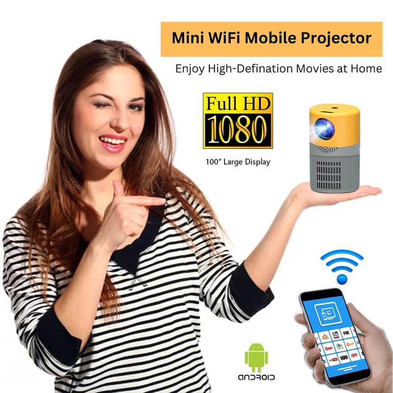 Mini WiFi Mobile Projector for Movies, TV shows 0