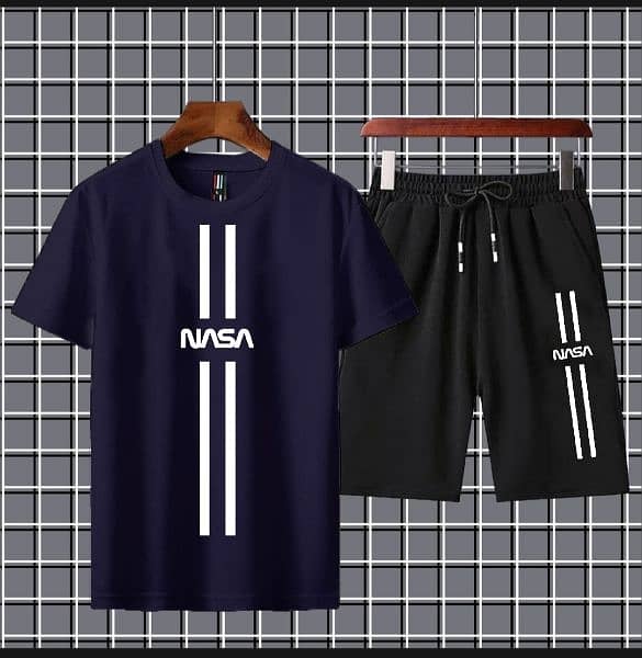 New arrivals of 2pc nasa printed summer short tracksuit for mens. 2