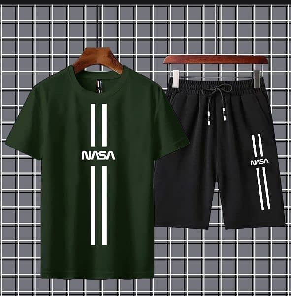 New arrivals of 2pc nasa printed summer short tracksuit for mens. 4