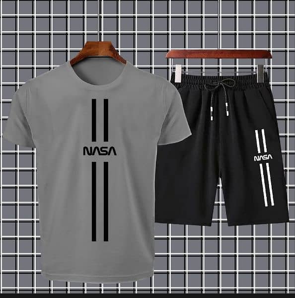 New arrivals of 2pc nasa printed summer short tracksuit for mens. 5