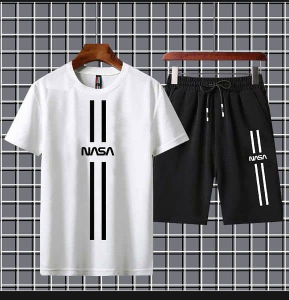 New arrivals of 2pc nasa printed summer short tracksuit for mens. 7