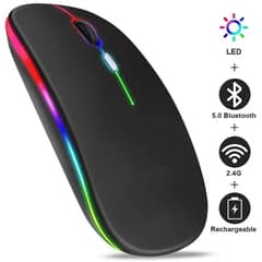 Anxin Rechargeable Wireless Bluetooth Mouse 2.4G USB Mice