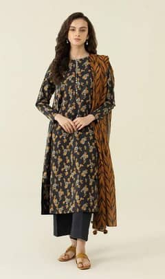 3Pcs Women Unstiched branded Khadar Dress