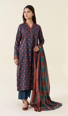 3Pcs Women Unstiched branded Khadar Dress